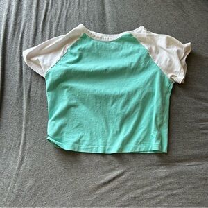 PINK teal crop top